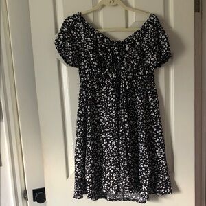SHEIN Black and White Floral Dress